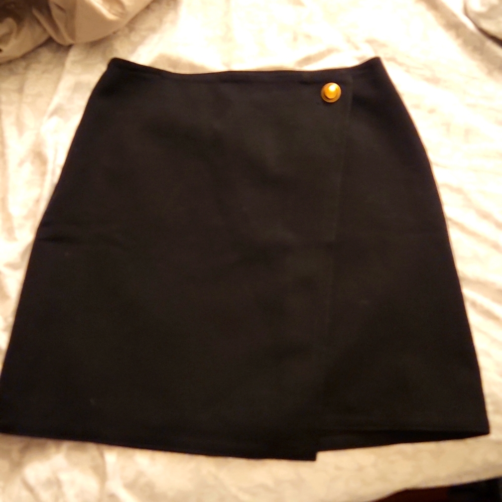 Loft Black Wrap A-line Skirt